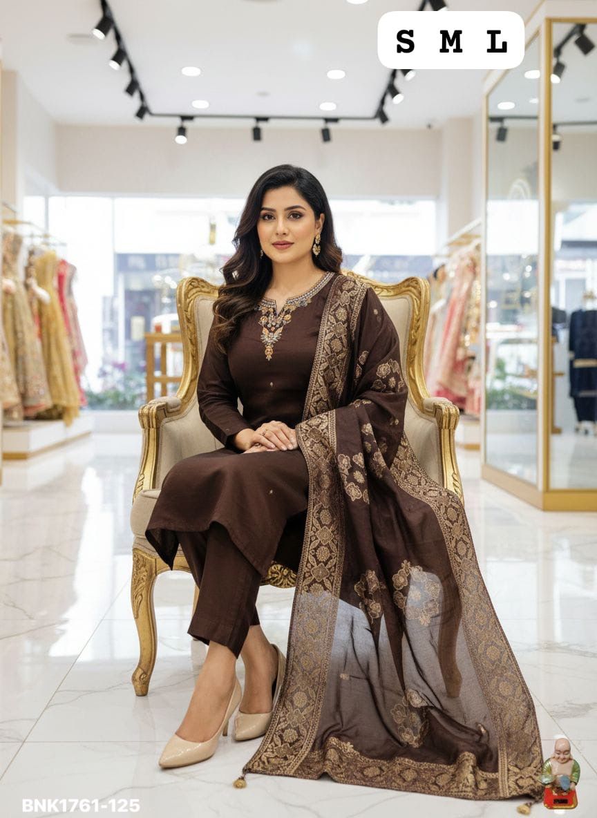 Premium Rangeela Silk (Soft & Lustrous)-Pure Hand Work-BNK1761