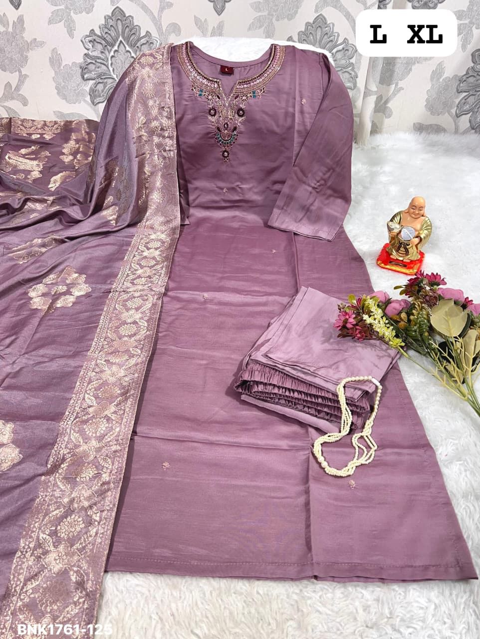 Premium Rangeela Silk (Soft & Lustrous)-Pure Hand Work-BNK1761