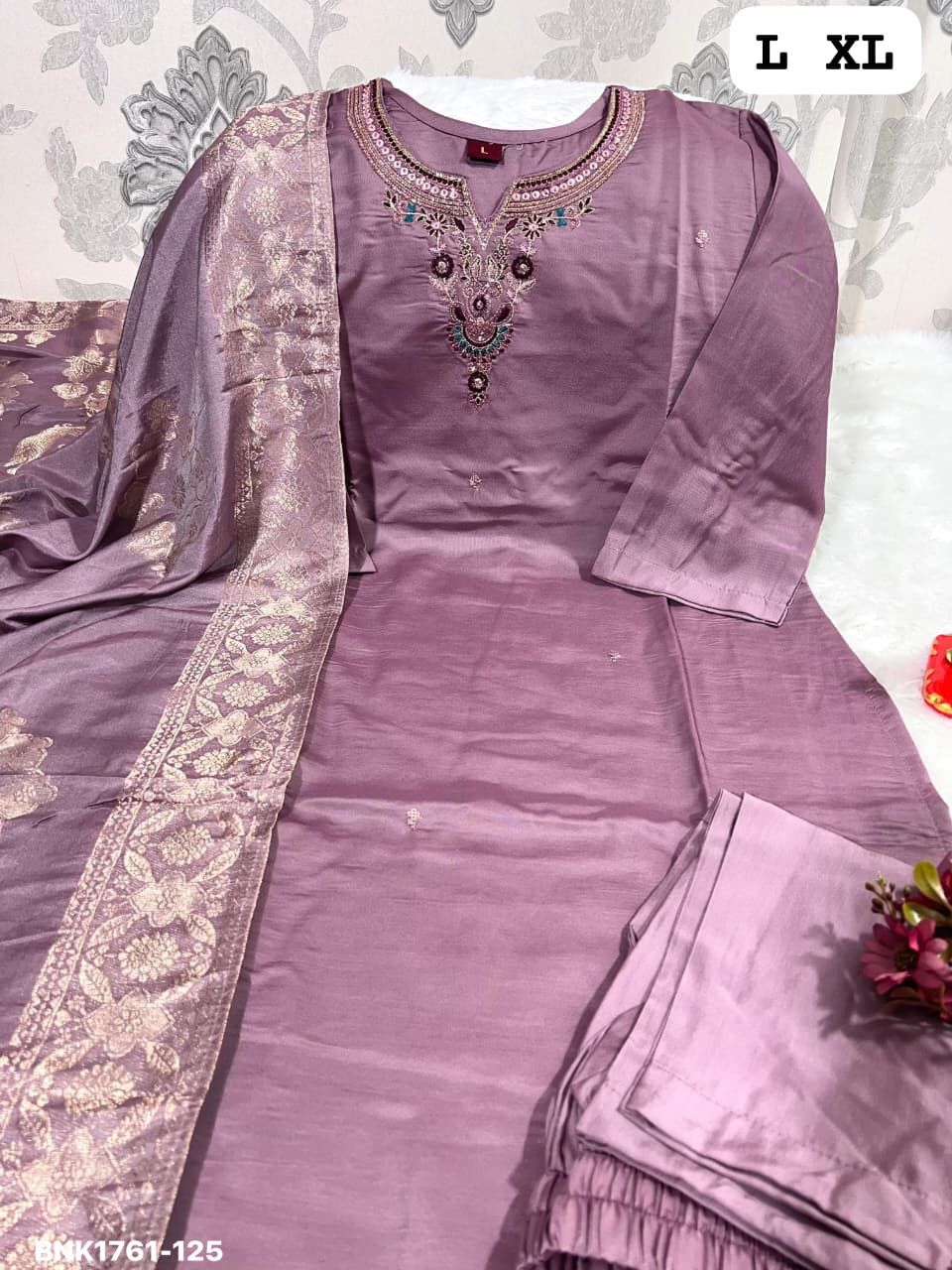 Premium Rangeela Silk (Soft & Lustrous)-Pure Hand Work-BNK1761