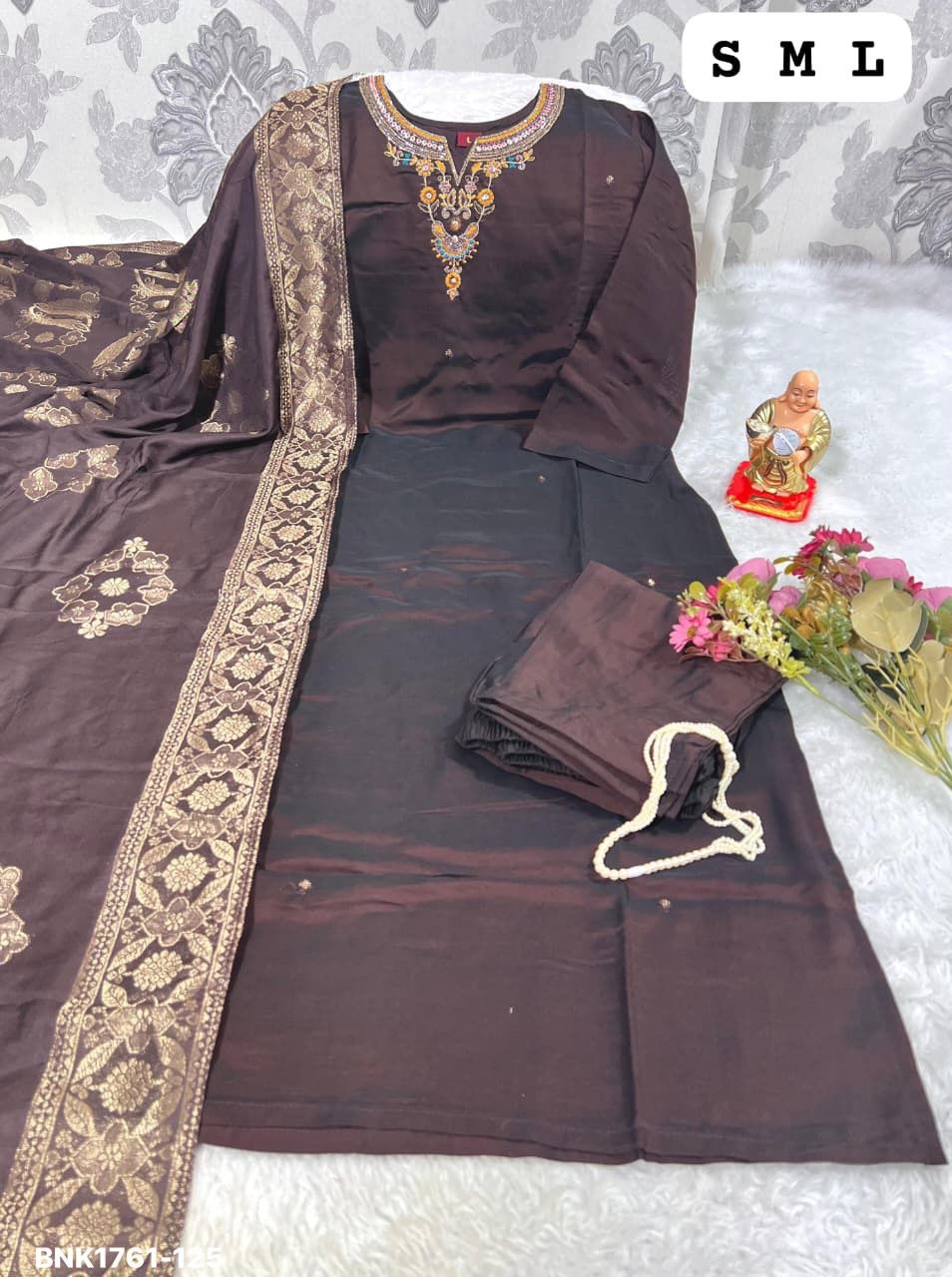 Premium Rangeela Silk (Soft & Lustrous)-Pure Hand Work-BNK1761