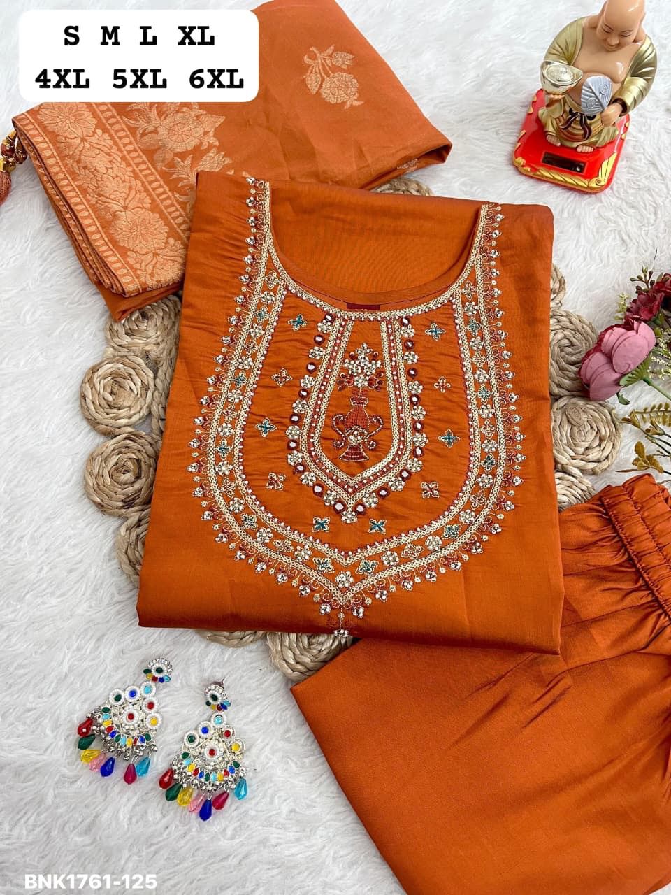Premium Rangeela Silk (Soft & Lustrous)-Pure Hand Work-BNK1761