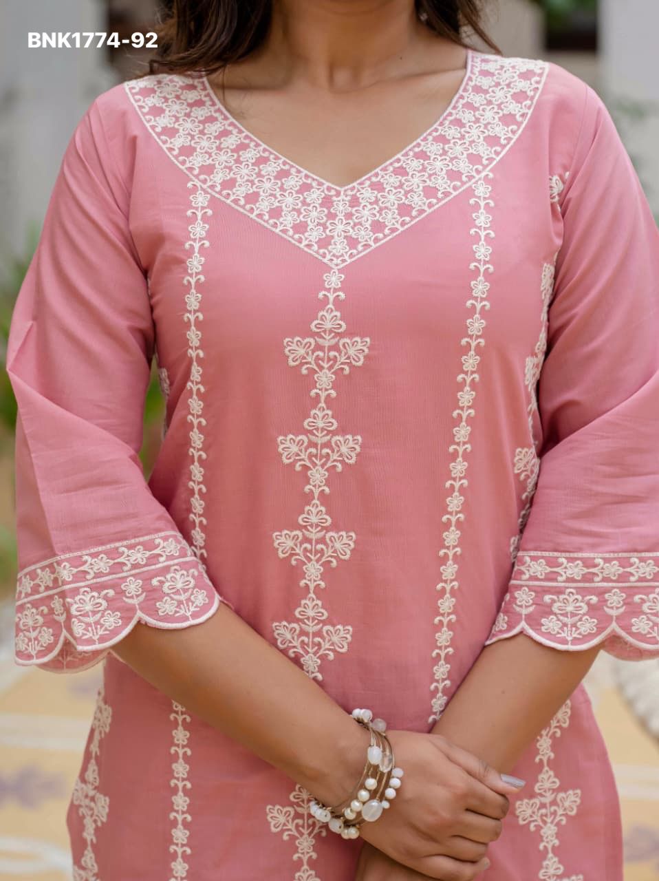 Women's Roman silk with cotton Lining Embroidery work with Pant and Dupatta - BNK1774