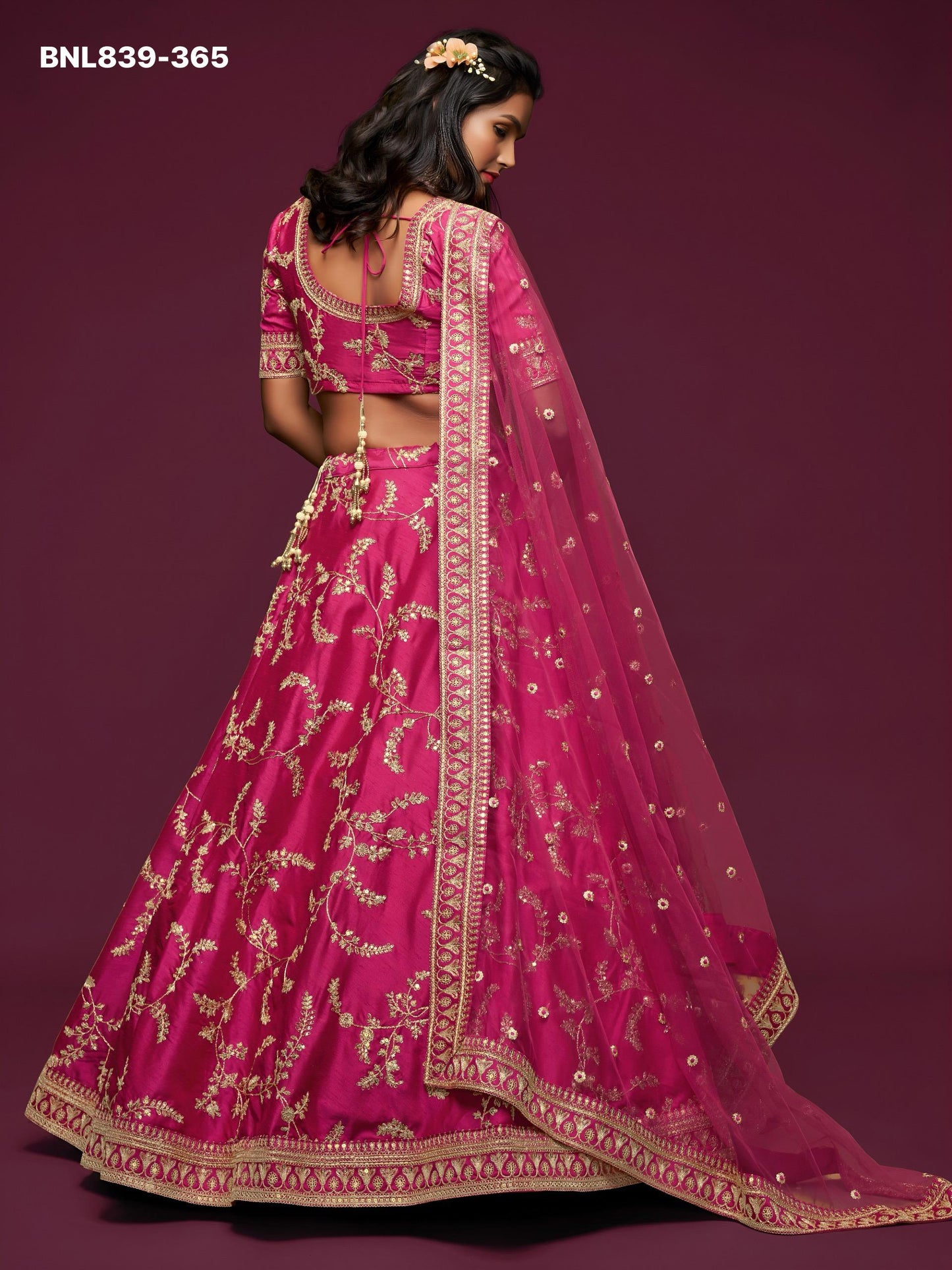 Bright Pink Embroidered Designer Lehenga Choli - BNL839