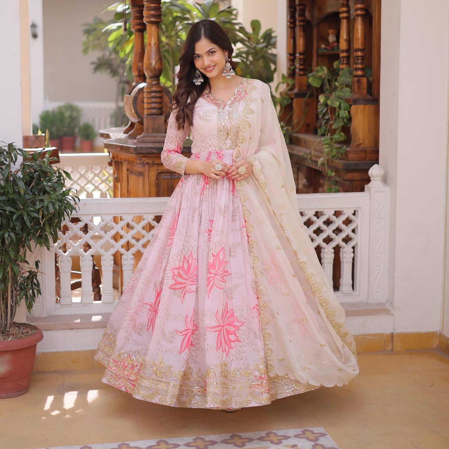 READYMADE GOWN WITH DUPATTA SET  -MND1783
