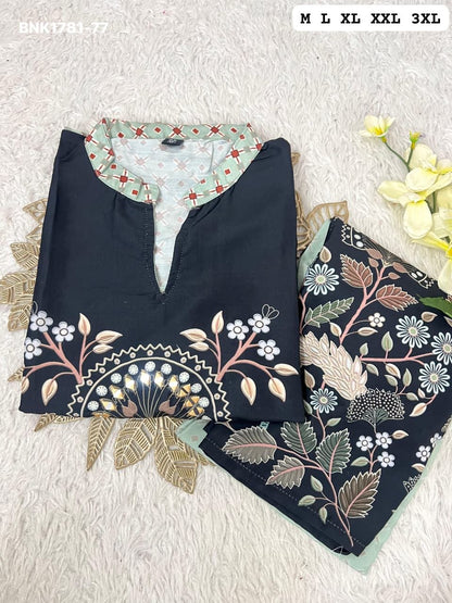 Premium Burbary Silk With Work - MBNK1781