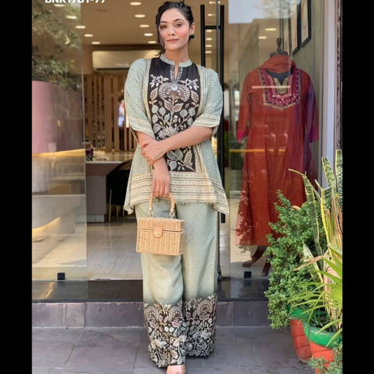 Premium Burbary Silk With Work - MBNK1781