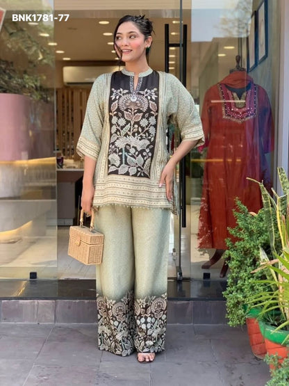 Premium Burbary Silk With Work - MBNK1781