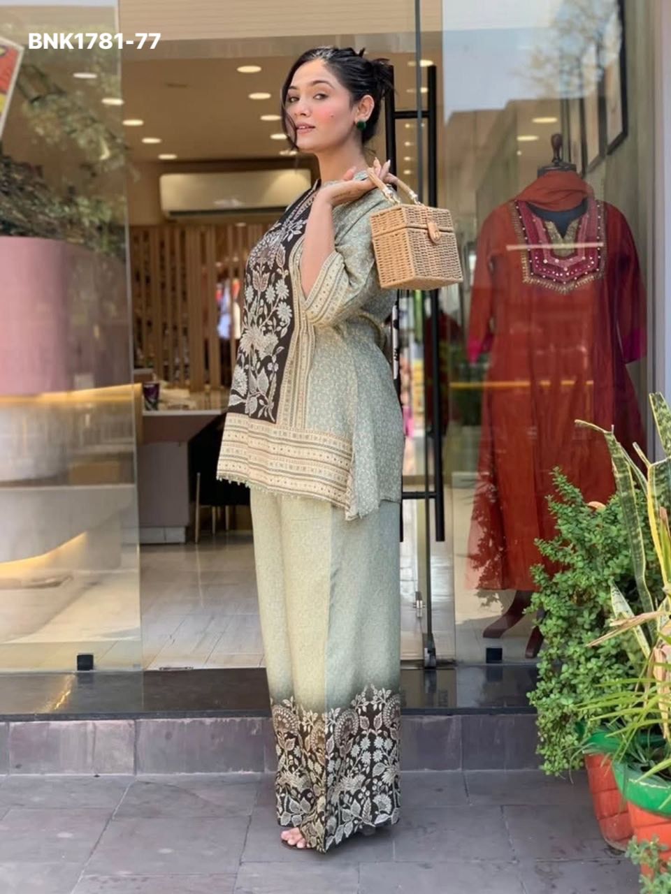 Premium Burbary Silk With Work - MBNK1781