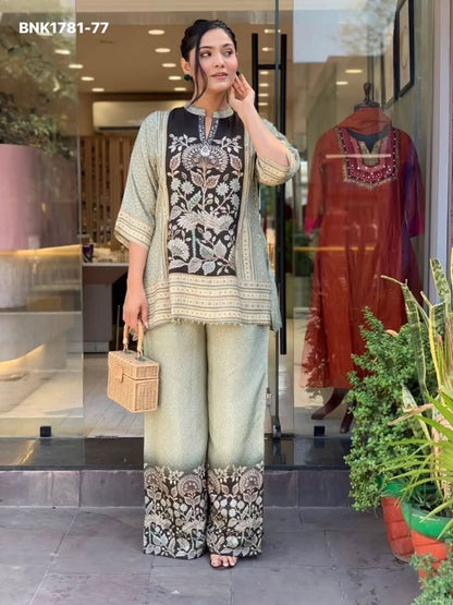 Premium Burbary Silk With Work - MBNK1781