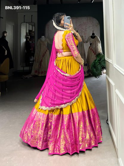 Lehenga choli TARIKA Narayan Pattu Zari Weaving Work- MBNL391