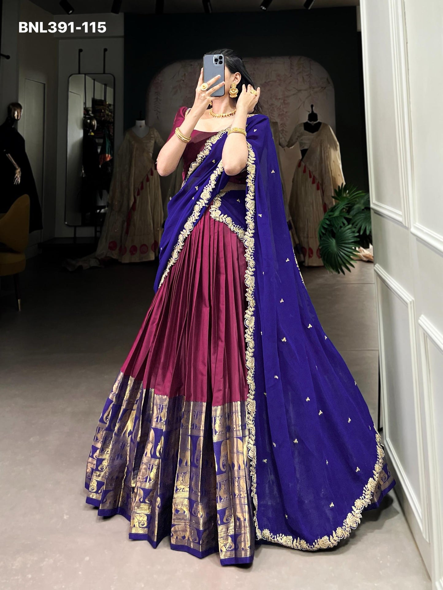 Lehenga choli TARIKA Narayan Pattu Zari Weaving Work- MBNL391
