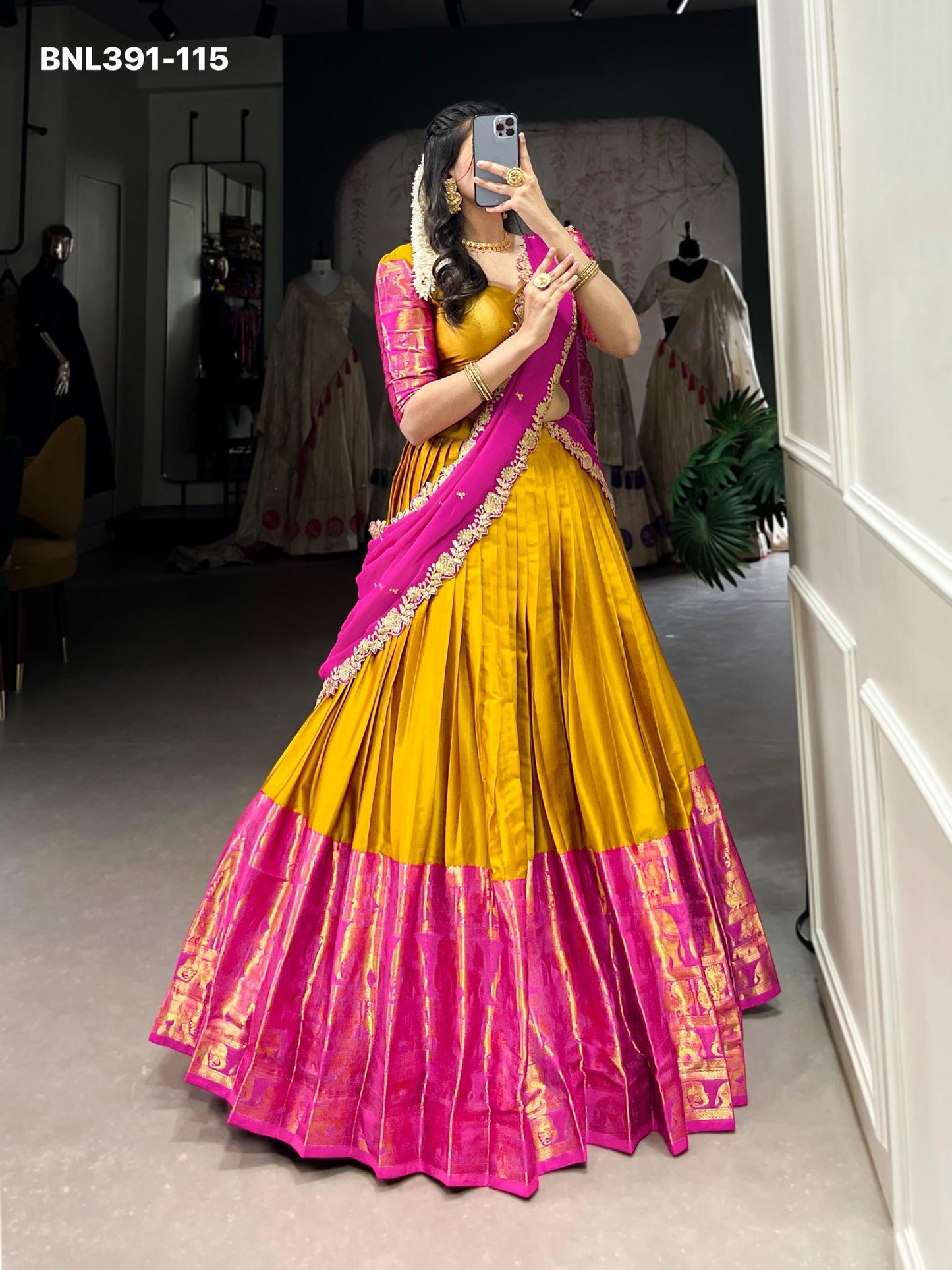 Lehenga choli TARIKA Narayan Pattu Zari Weaving Work- MBNL391