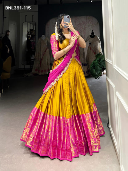 Lehenga choli TARIKA Narayan Pattu Zari Weaving Work- MBNL391