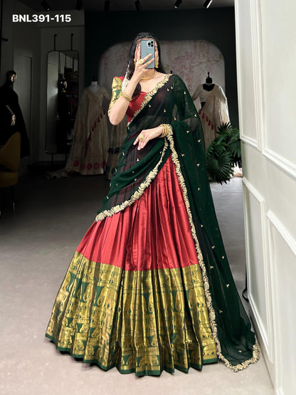 Lehenga choli TARIKA Narayan Pattu Zari Weaving Work- MBNL391