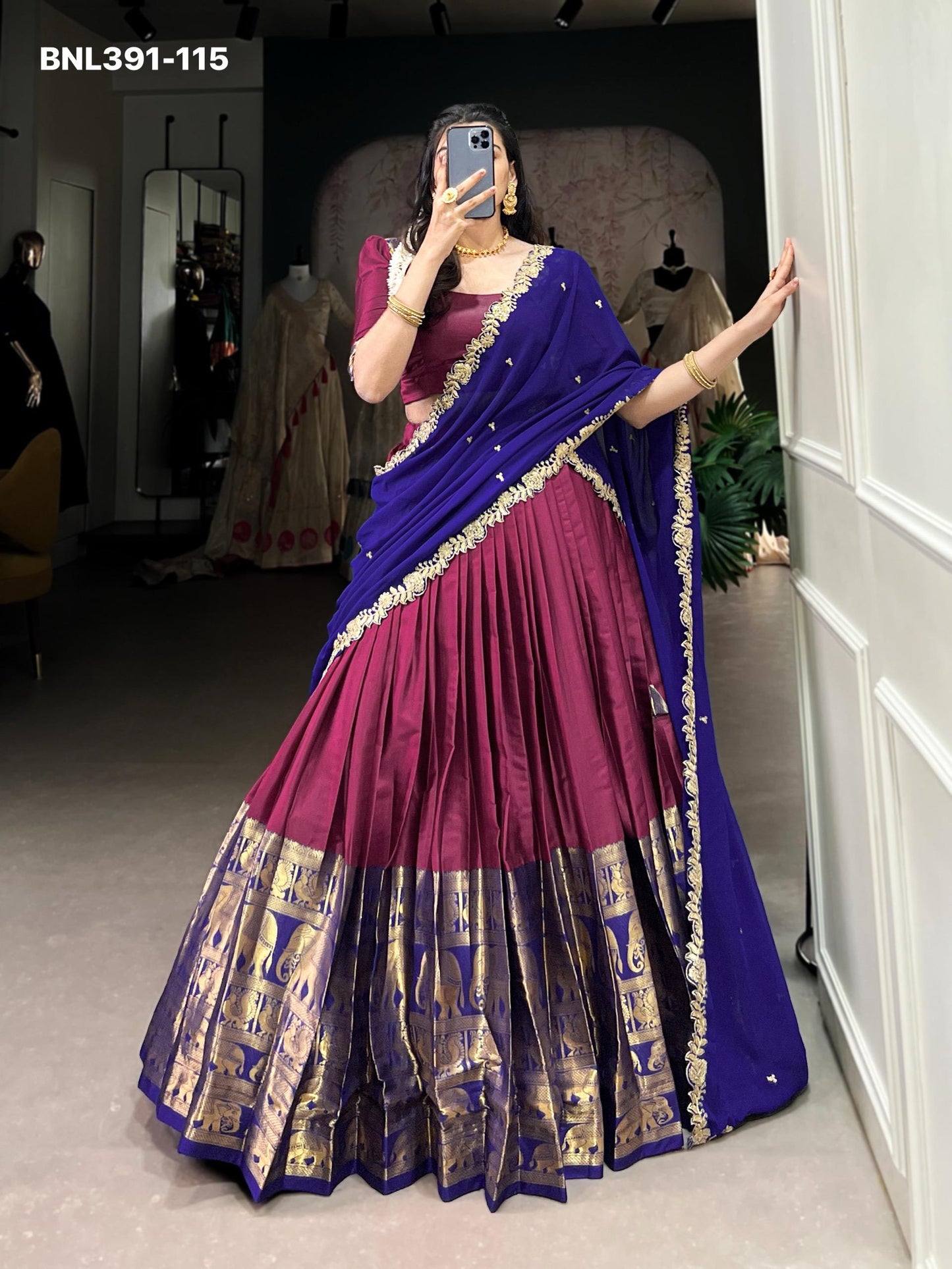 Lehenga choli TARIKA Narayan Pattu Zari Weaving Work- MBNL391