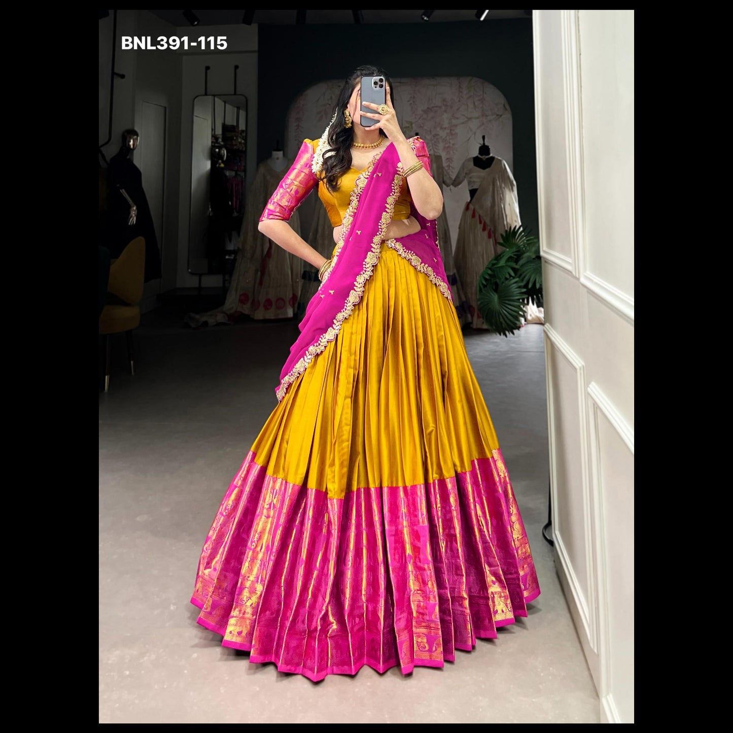 Lehenga choli TARIKA Narayan Pattu Zari Weaving Work- MBNL391
