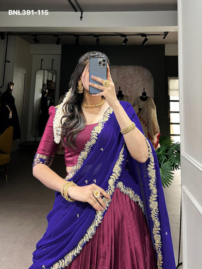 Lehenga choli TARIKA Narayan Pattu Zari Weaving Work- MBNL391