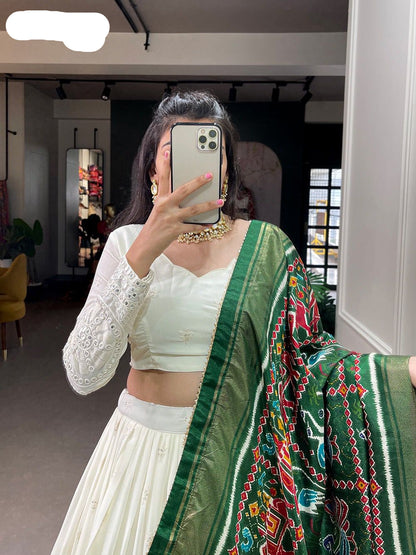 Lehenga choli beautiful lucknowi paper mirror work lehenga- MBNL44