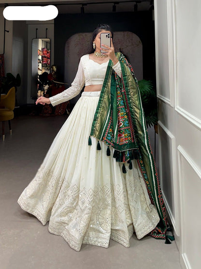 Lehenga choli beautiful lucknowi paper mirror work lehenga- MBNL44