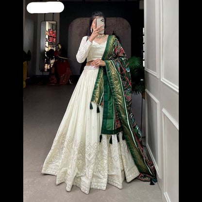 Lehenga choli beautiful lucknowi paper mirror work lehenga- MBNL44