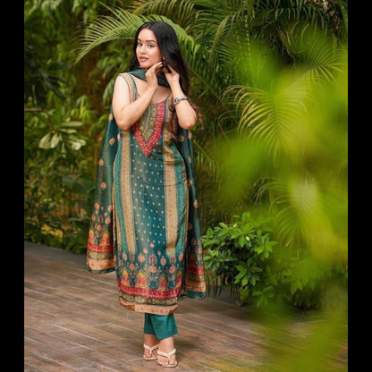 Heavy Digital Print Work Silk - MBNK1789