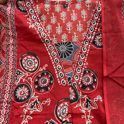 Ajarakh Print Anarkali Suit Set - MBNK1790