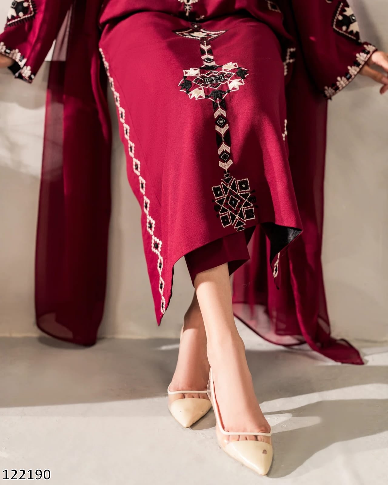Heavy Chanderi Cotton With Embroidery Sequence Work - MRN122190