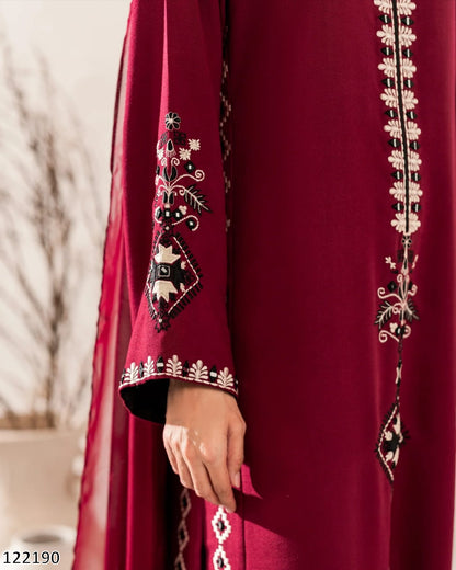 Heavy Chanderi Cotton With Embroidery Sequence Work - MRN122190
