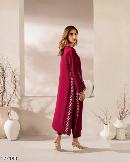 Heavy Chanderi Cotton With Embroidery Sequence Work - MRN122190