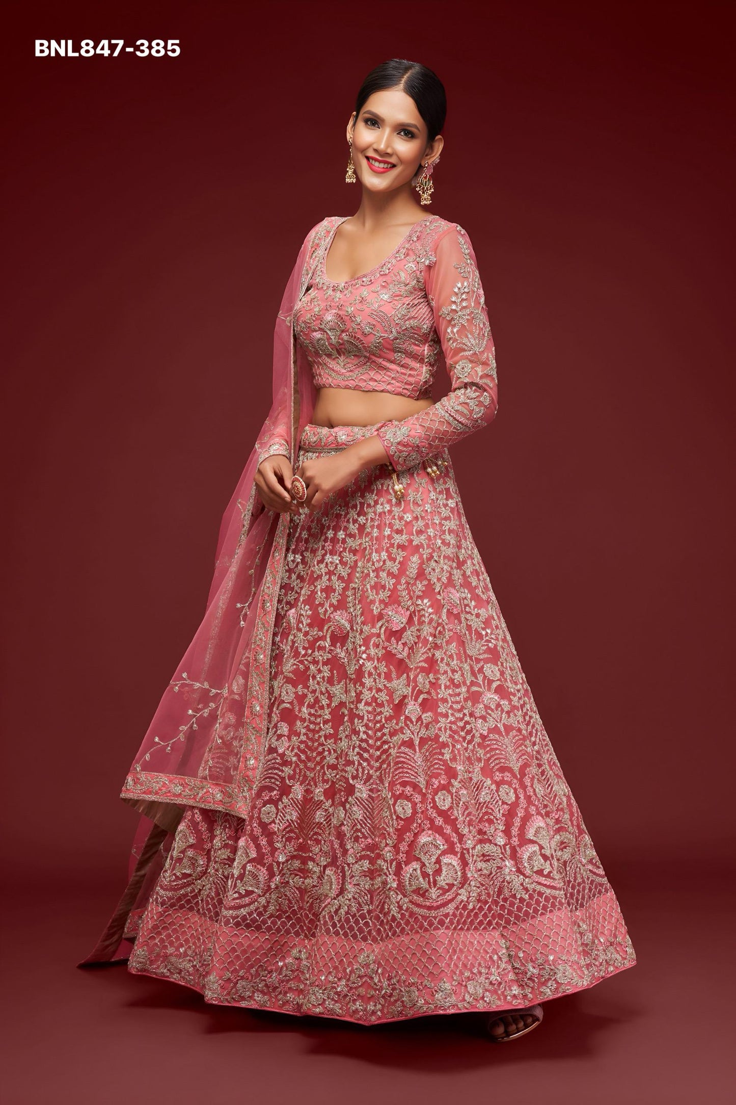 Pink Heavy Embroidered Designer Lehenga Choli - MNL847