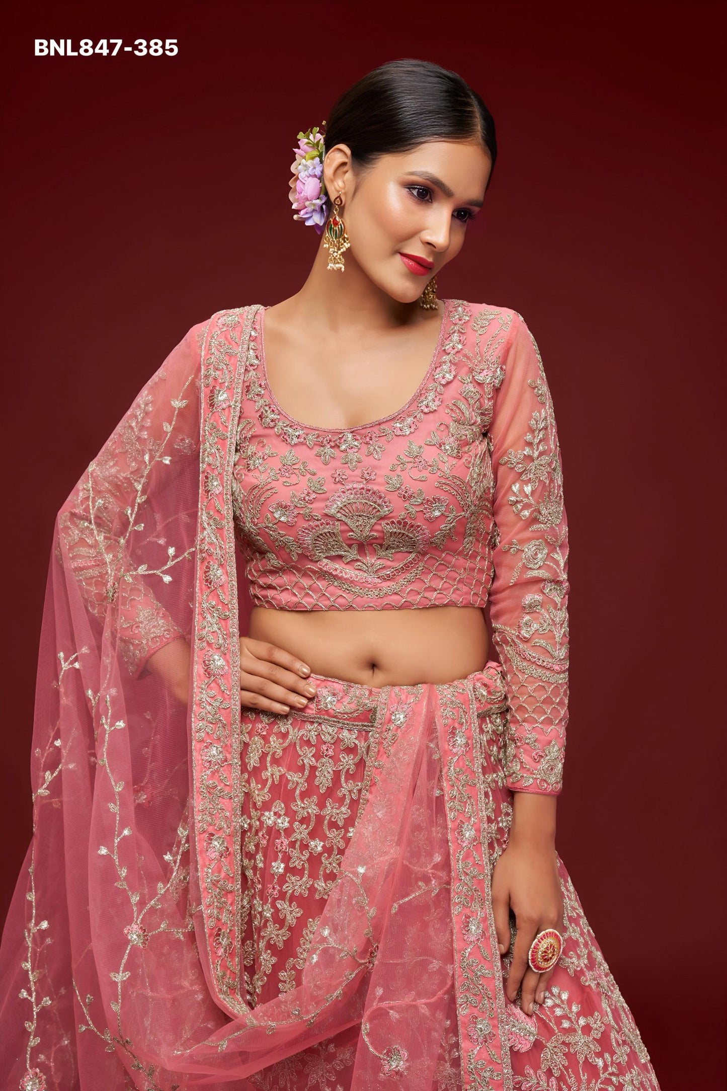 Pink Heavy Embroidered Designer Lehenga Choli - MNL847