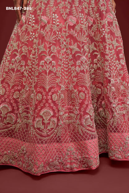 Pink Heavy Embroidered Designer Lehenga Choli - MNL847