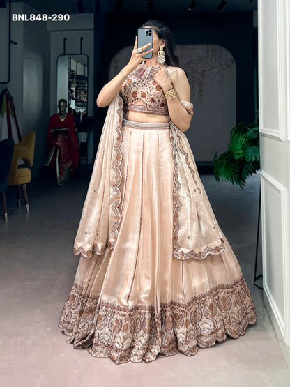 Lehenga  Spider crush with Sequins and Thread Embroidery Wok - MNL848