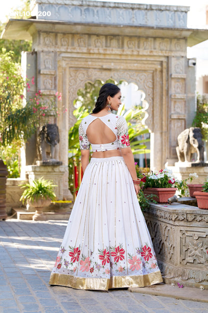 Lehenga choli White wonder adorned with delicate embroidery -MNL100