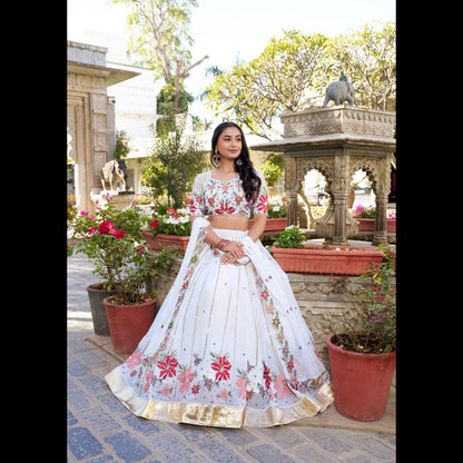 Lehenga choli White wonder adorned with delicate embroidery -MNL100