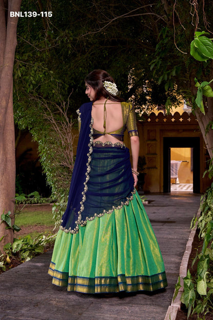 Lehenga Collection  Kanchipuram silk lehenga, woven with stunning zari -MNL139