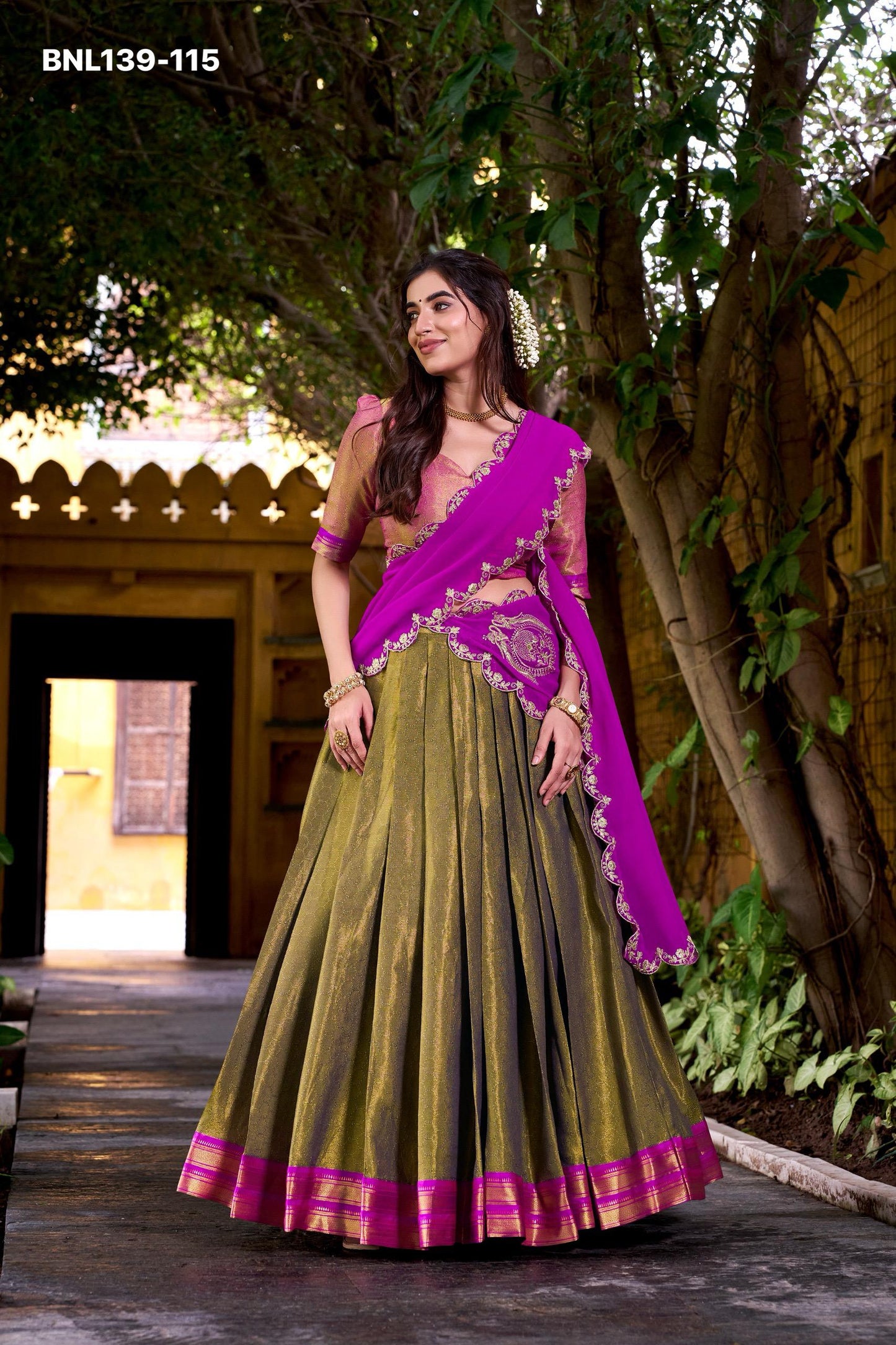 Lehenga Collection  Kanchipuram silk lehenga, woven with stunning zari -MNL139