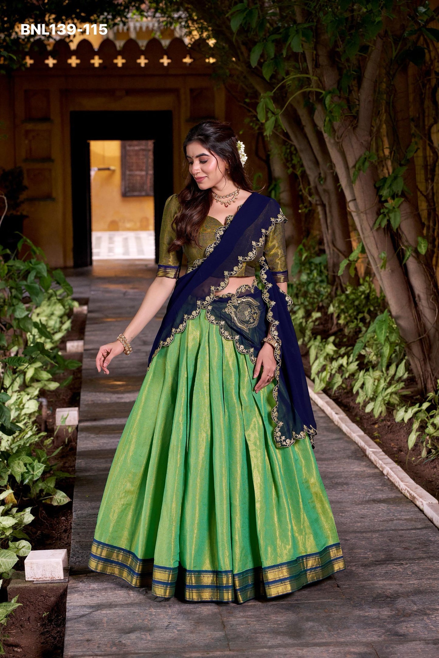 Lehenga Collection  Kanchipuram silk lehenga, woven with stunning zari -MNL139