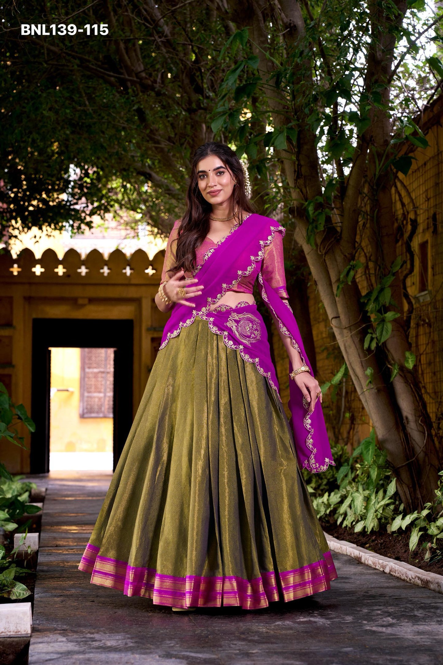 Lehenga Collection  Kanchipuram silk lehenga, woven with stunning zari -MNL139