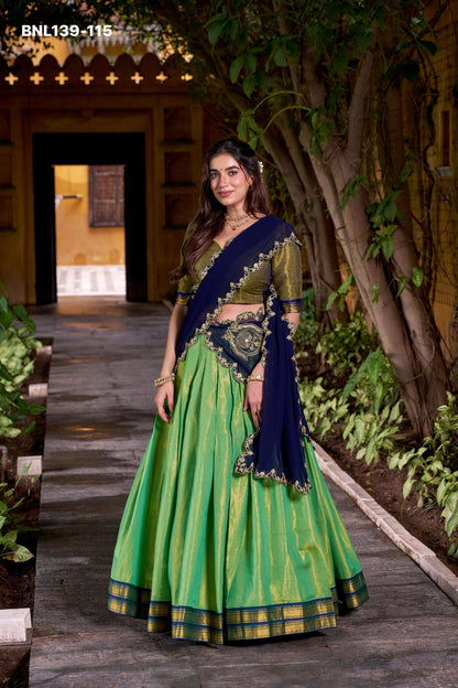 Lehenga Collection  Kanchipuram silk lehenga, woven with stunning zari -MNL139
