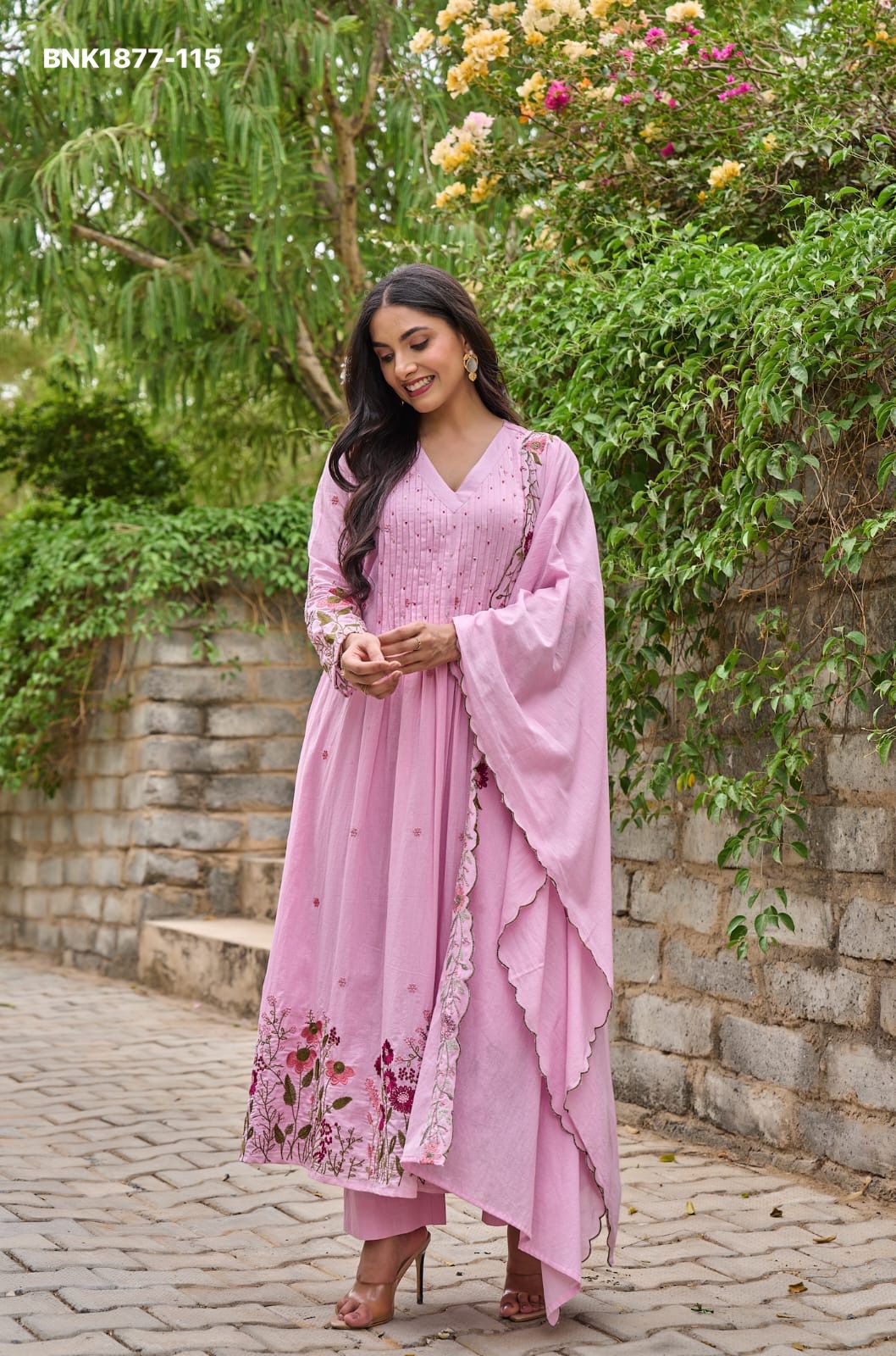 MNK1877 Chanderi Silk Kurti Pant Dupatta Embroidered Handwork Premium Designer Set Sizes S‑XXL
