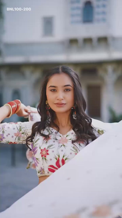 Lehenga choli White wonder adorned with delicate embroidery -MNL100