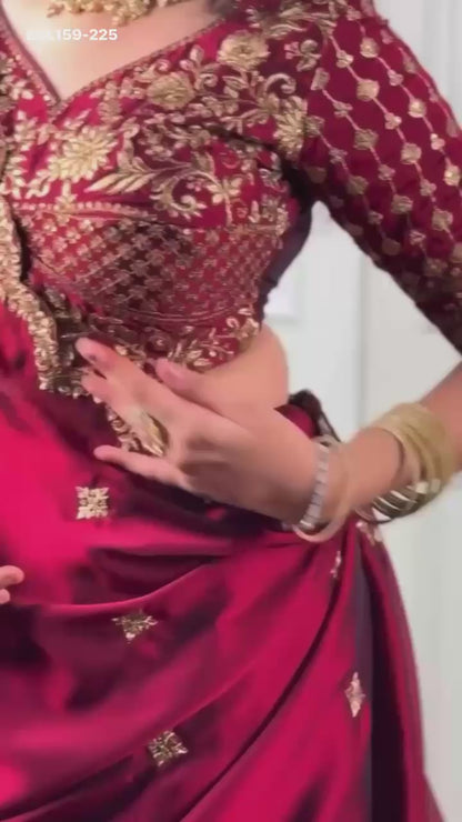 Lehenga Rangoli Silk Sequins and Thread Embroidery Work - MNL159