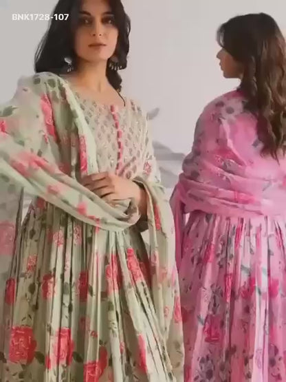 Fully Flair Anarkali With Hand work-BNK1728